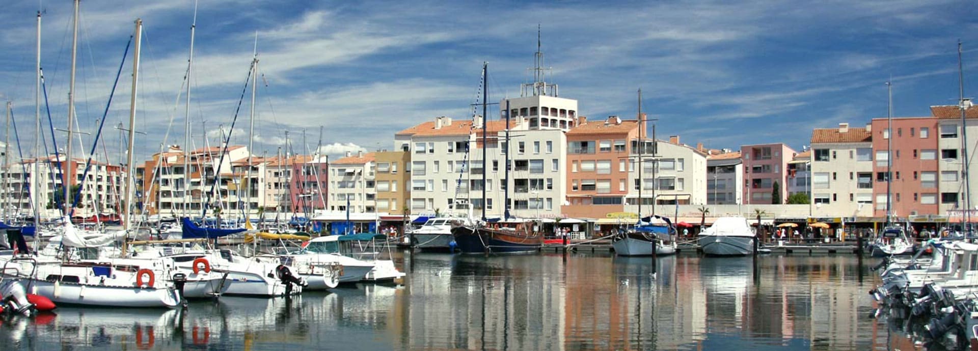 De haven van Cap d'Agde, badplaats in het departement Hérault