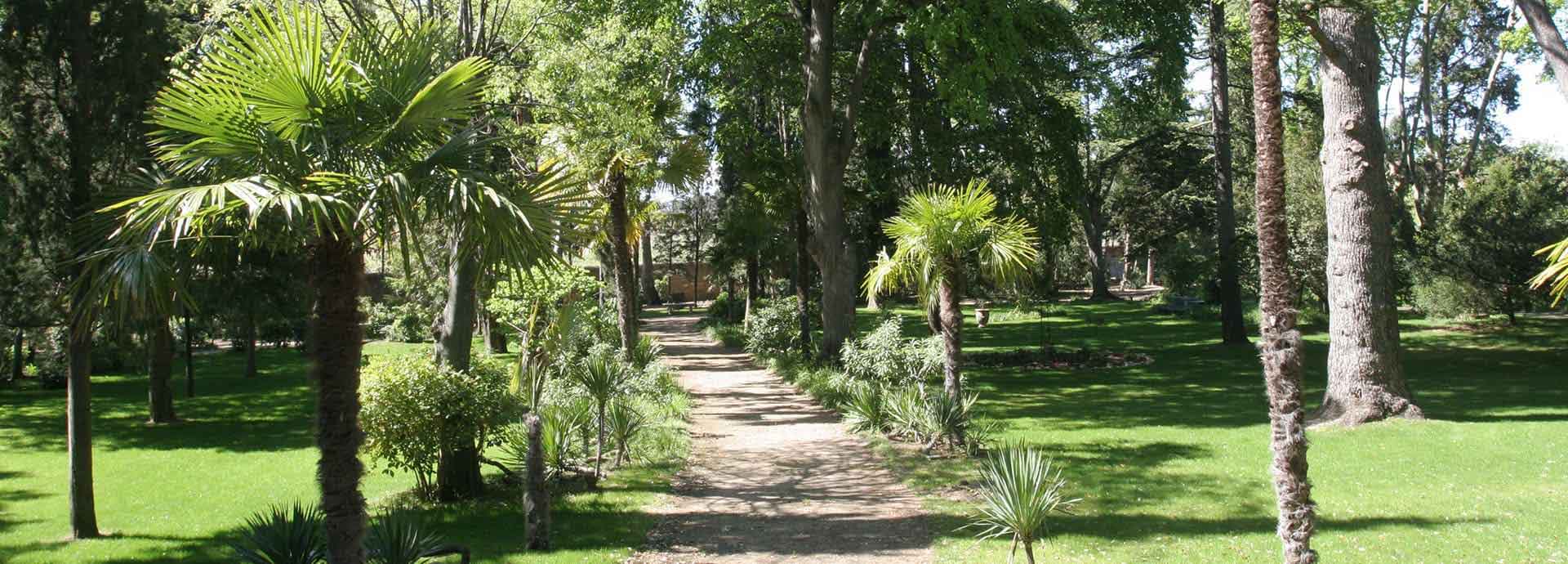 El jardín de la Finca de la Vernède, alquiler de casas de rurales entre Béziers y Narbona (Narbonne)
